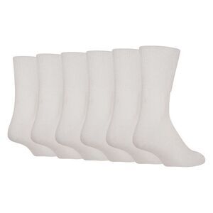 Soxy Mens Bamboo Extra Wide Diabetic Socks (Pack of 6) / White